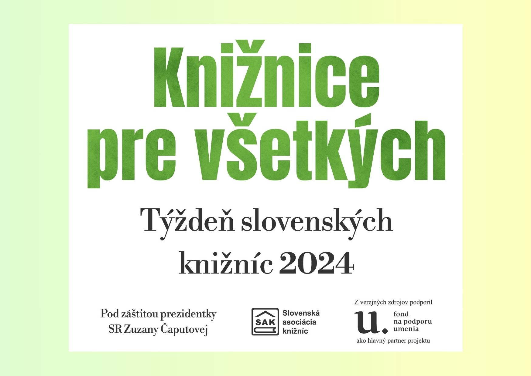 Týždeň slovenských knižníc 2024: Knižnice pre všetkých